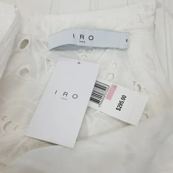 IRO Mireya Eyelet Strappy Halter Neck Peplum Top - Picture 12 of 14